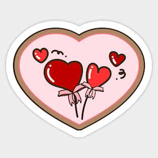 Heart Shaped Balloon Cookies Sticker